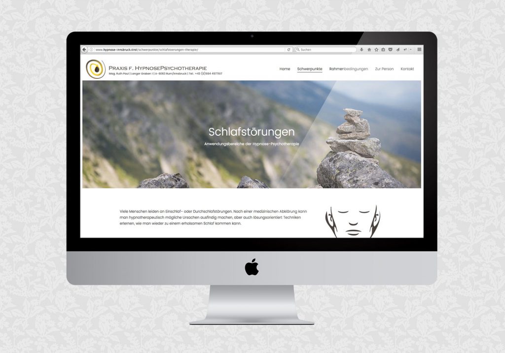 Website für Ruth Paul / Hypnose-Psychotherapie