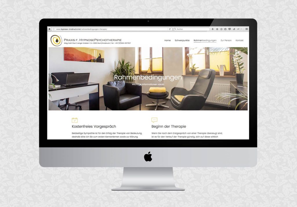 Website für Ruth Paul / Hypnose-Psychotherapie