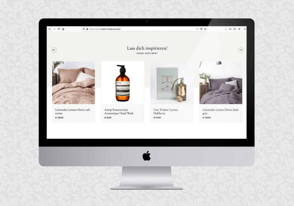 Webshop für Resort Innsbruck | © fein fein