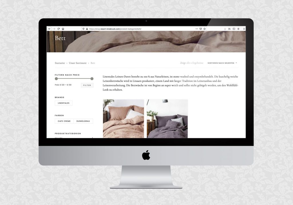 Webshop für Resort Innsbruck | © fein fein