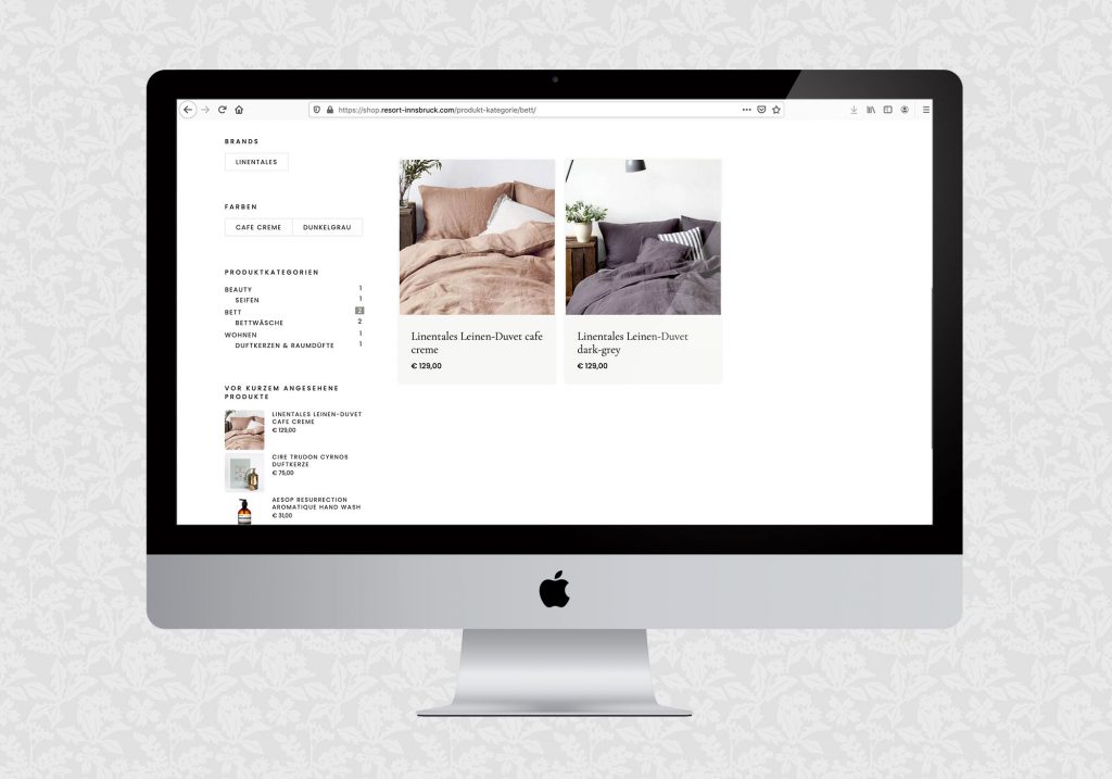 Webshop für Resort Innsbruck | © fein fein