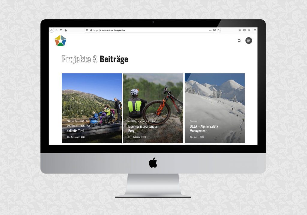 Website für Tourismusforschung online der Uni Innsbruck | © fein fein