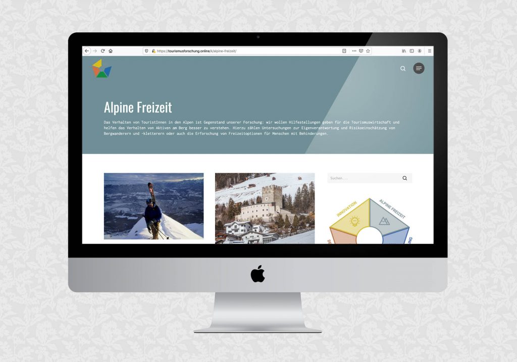 Website für Tourismusforschung online der Uni Innsbruck | © fein fein