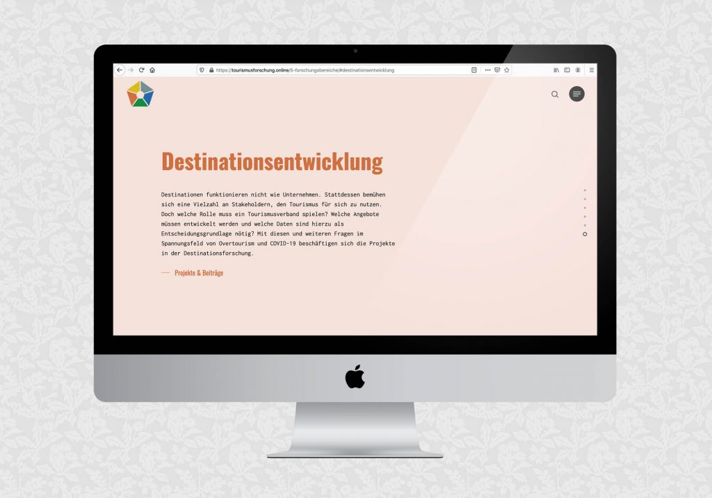 Website für Tourismusforschung online der Uni Innsbruck | © fein fein