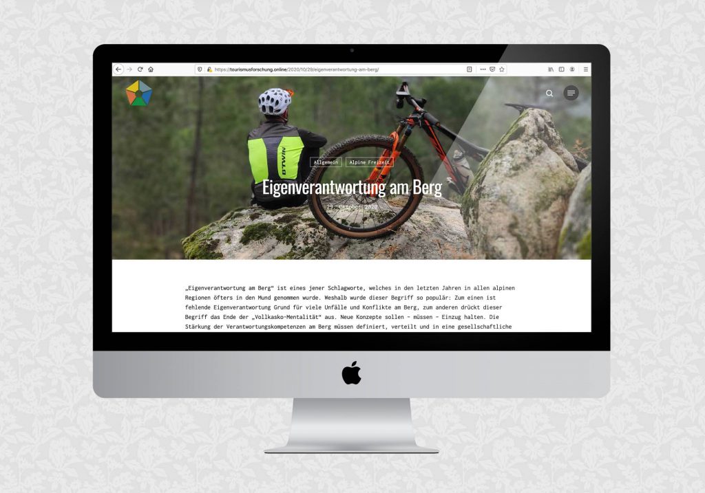 Website für Tourismusforschung online der Uni Innsbruck | © fein fein