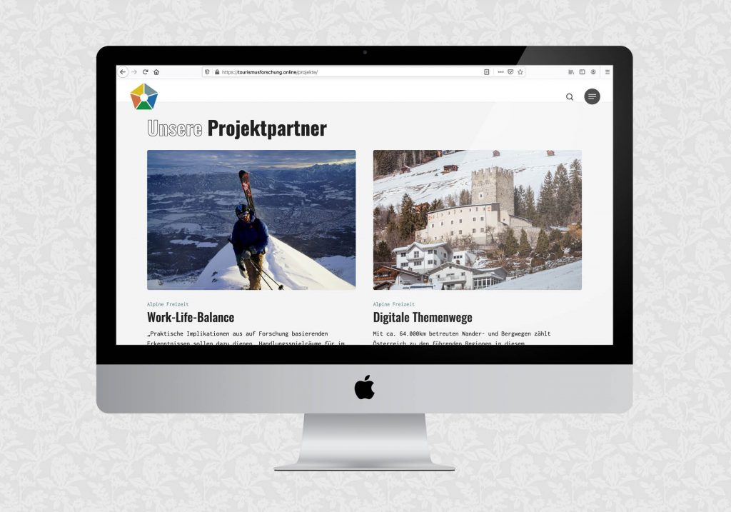 Website für Tourismusforschung online der Uni Innsbruck | © fein fein