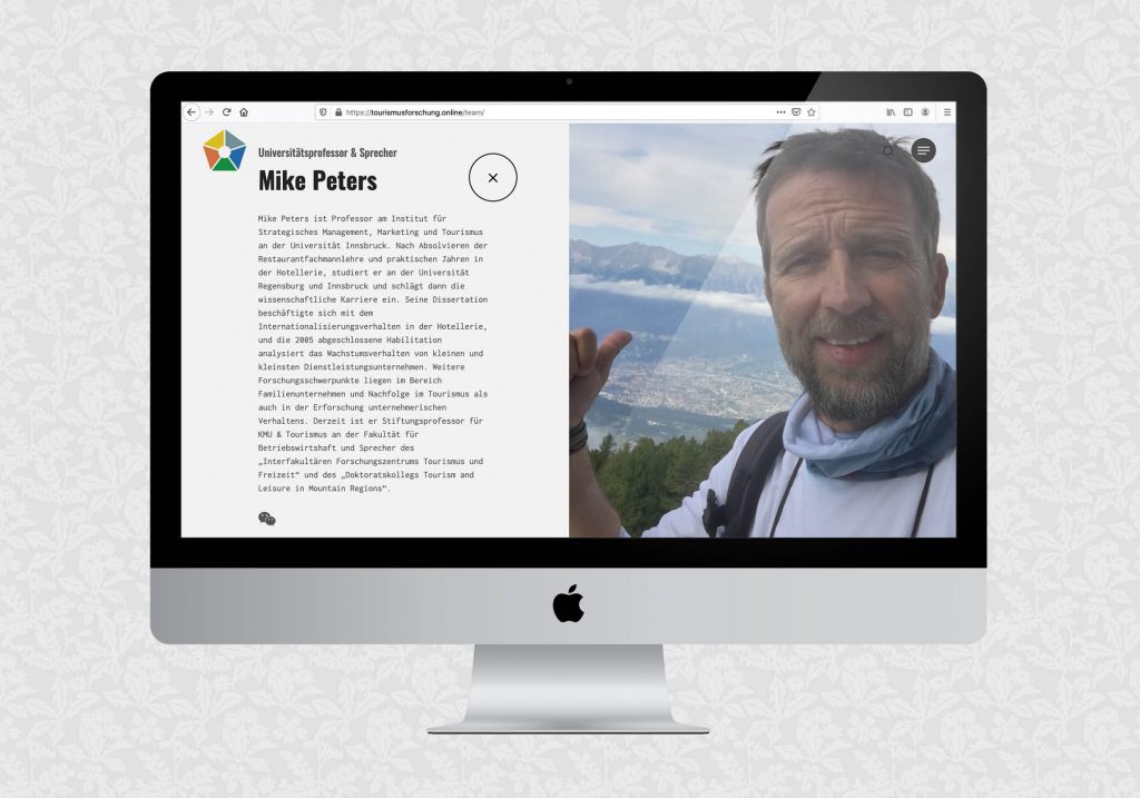 Website für Tourismusforschung online der Uni Innsbruck | © fein fein