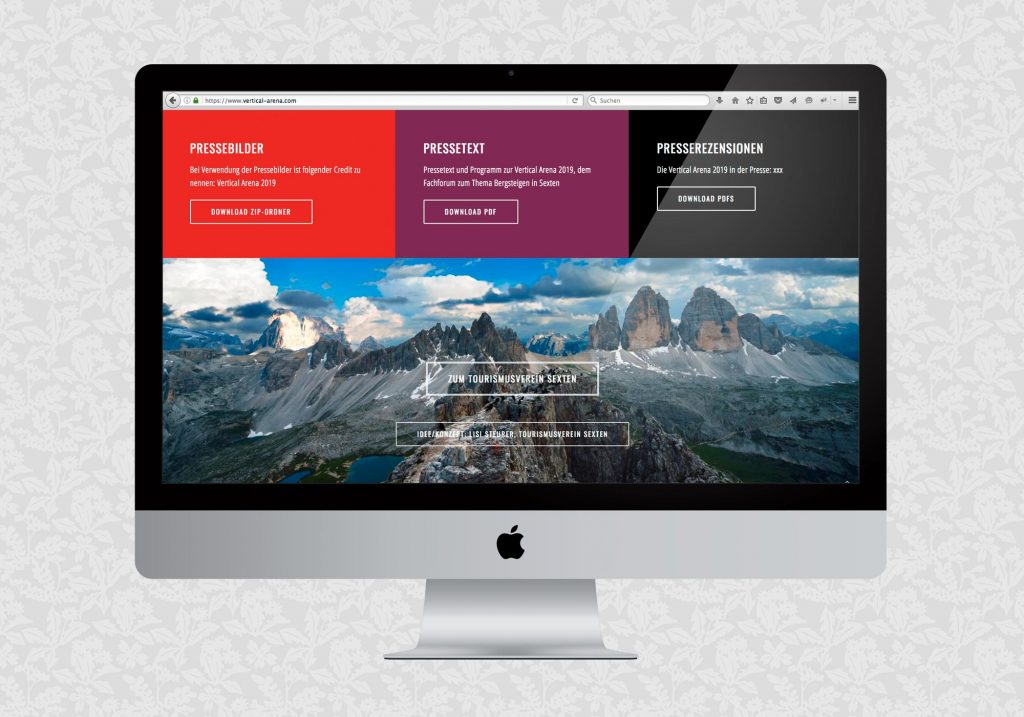 Website für die Vertical Arena | © fein fein