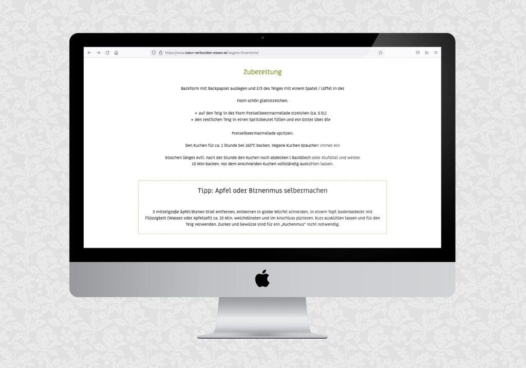 Website für Naturverbunden essen | © fein fein