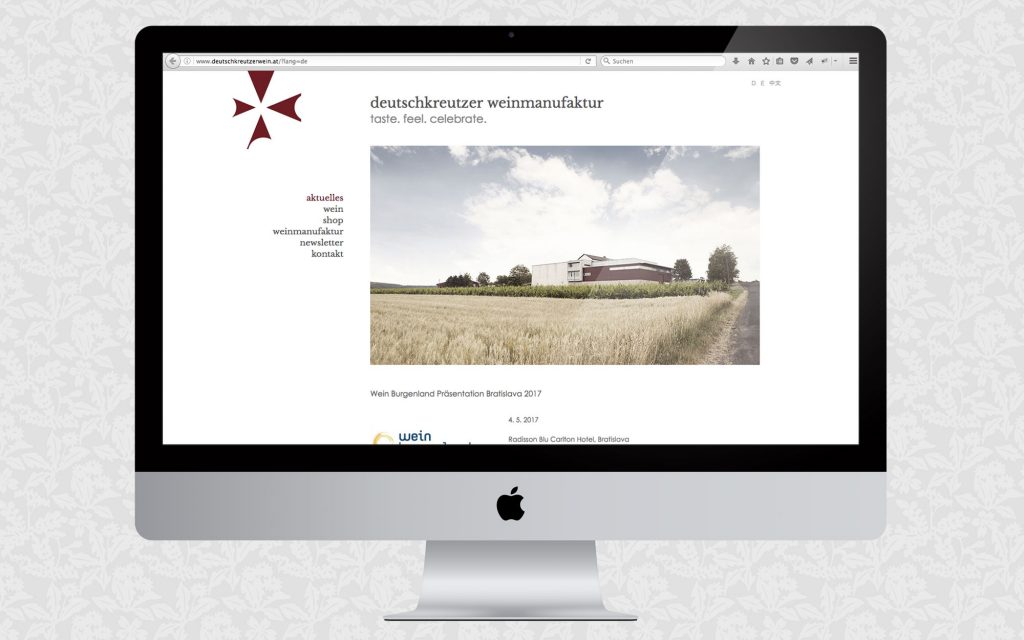 Website für die Deutschkreutzer Weinmanufaktur