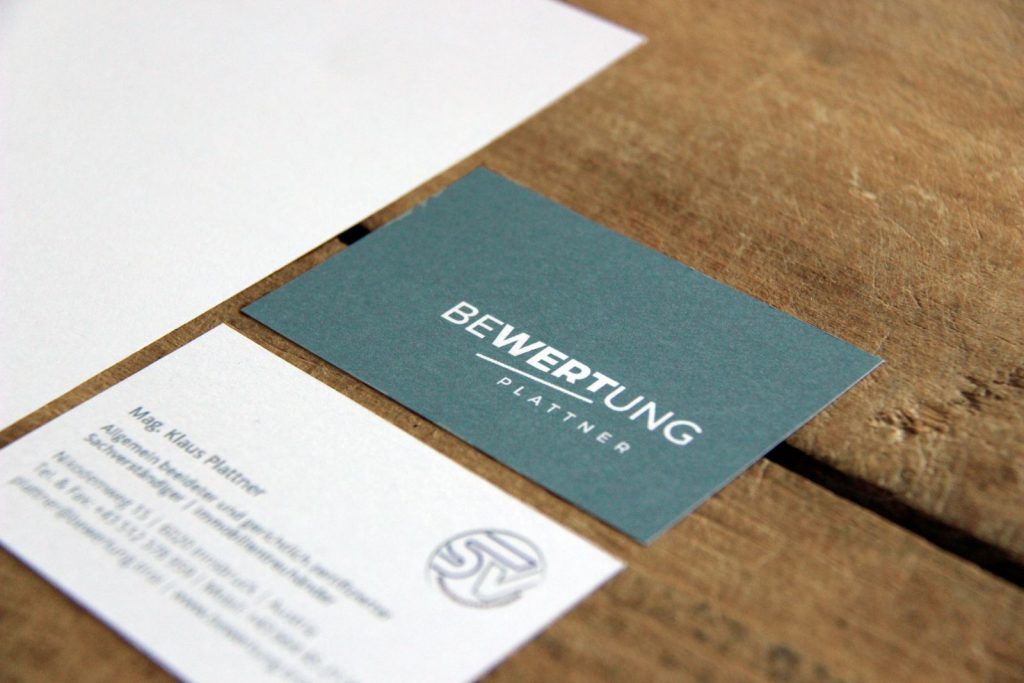 Corporate Design und Geschäftsausstattung für Bewertung Plattner | © fein fein