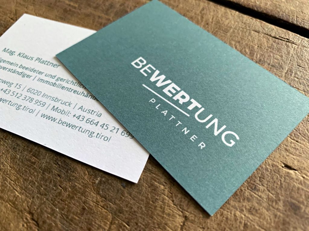 Corporate Design und Geschäftsausstattung für Bewertung Plattner | © fein fein