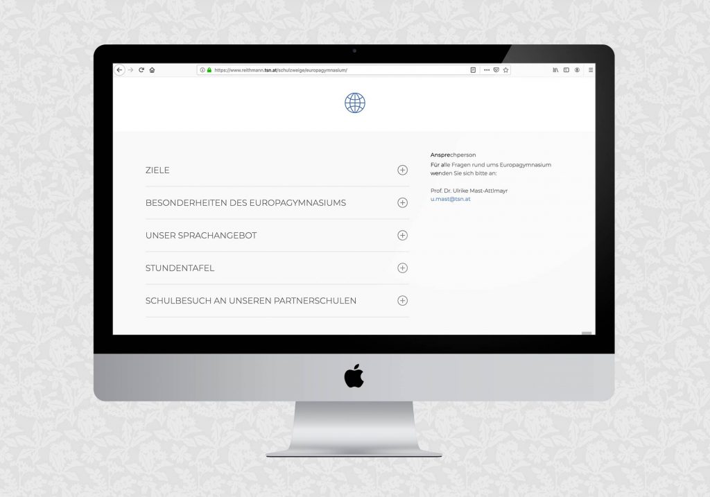 Website für das Reithmanngymnasium | © fein fein