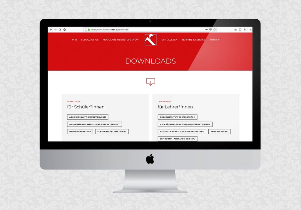 Website für das Reithmanngymnasium | © fein fein