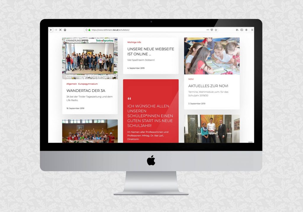 Website für das Reithmanngymnasium | © fein fein