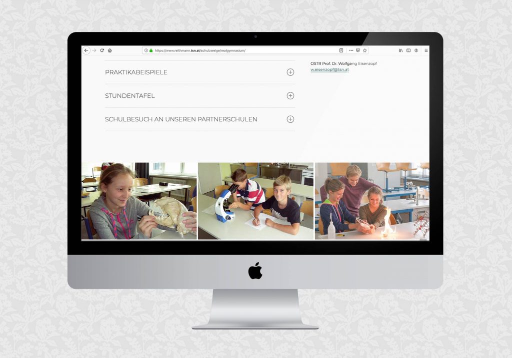 Website für das Reithmanngymnasium | © fein fein