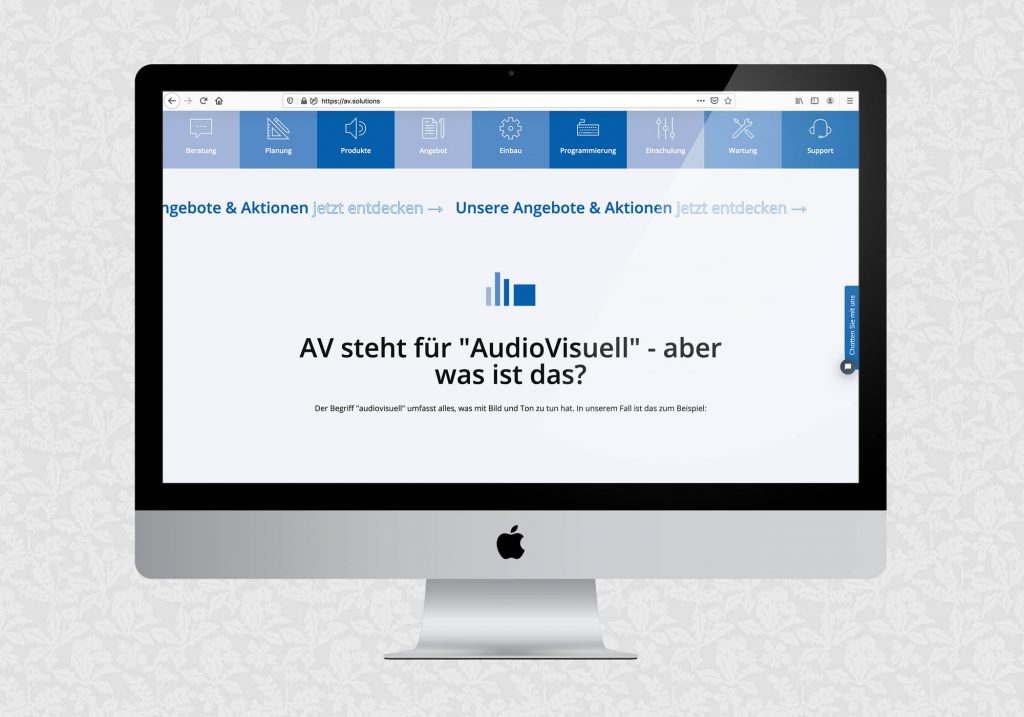 Website für AVsolutions | © fein fein