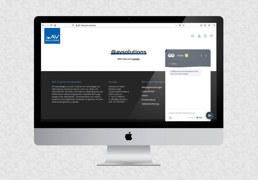 Website für AVsolutions | © fein fein