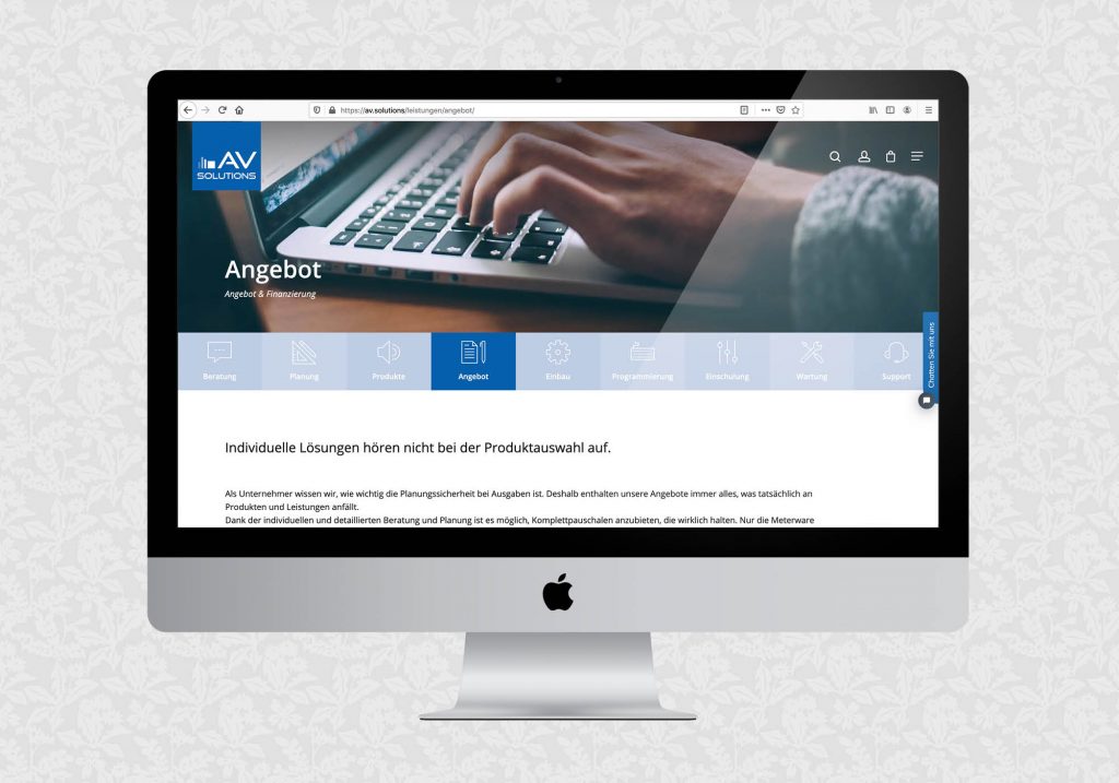 Website für AVsolutions | © fein fein