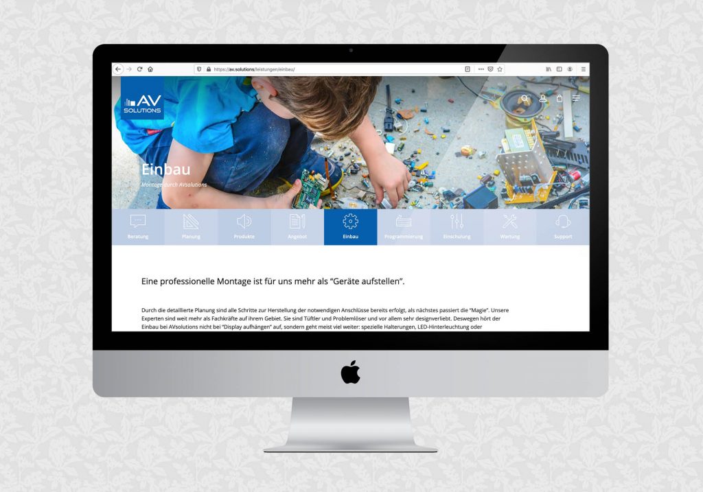 Website für AVsolutions | © fein fein
