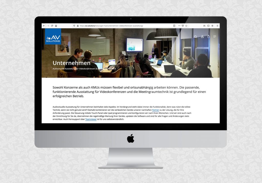 Website für AVsolutions | © fein fein