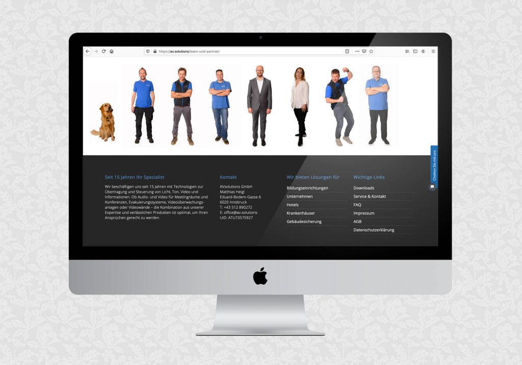 Website für AVsolutions | © fein fein