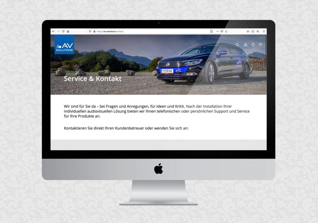 Website für AVsolutions | © fein fein