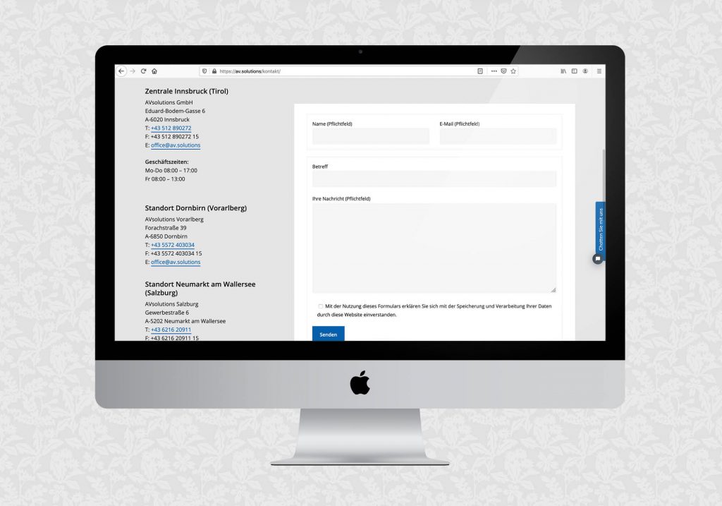 Website für AVsolutions | © fein fein