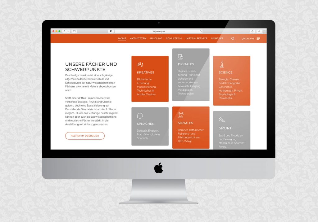 Website für das BRG Wörgl | © fein fein