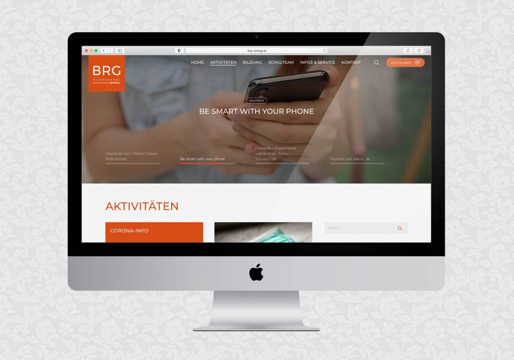 Website für das BRG Wörgl | © fein fein