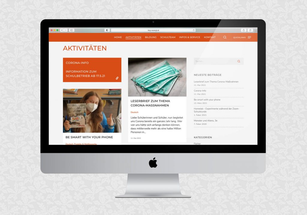Website für das BRG Wörgl | © fein fein