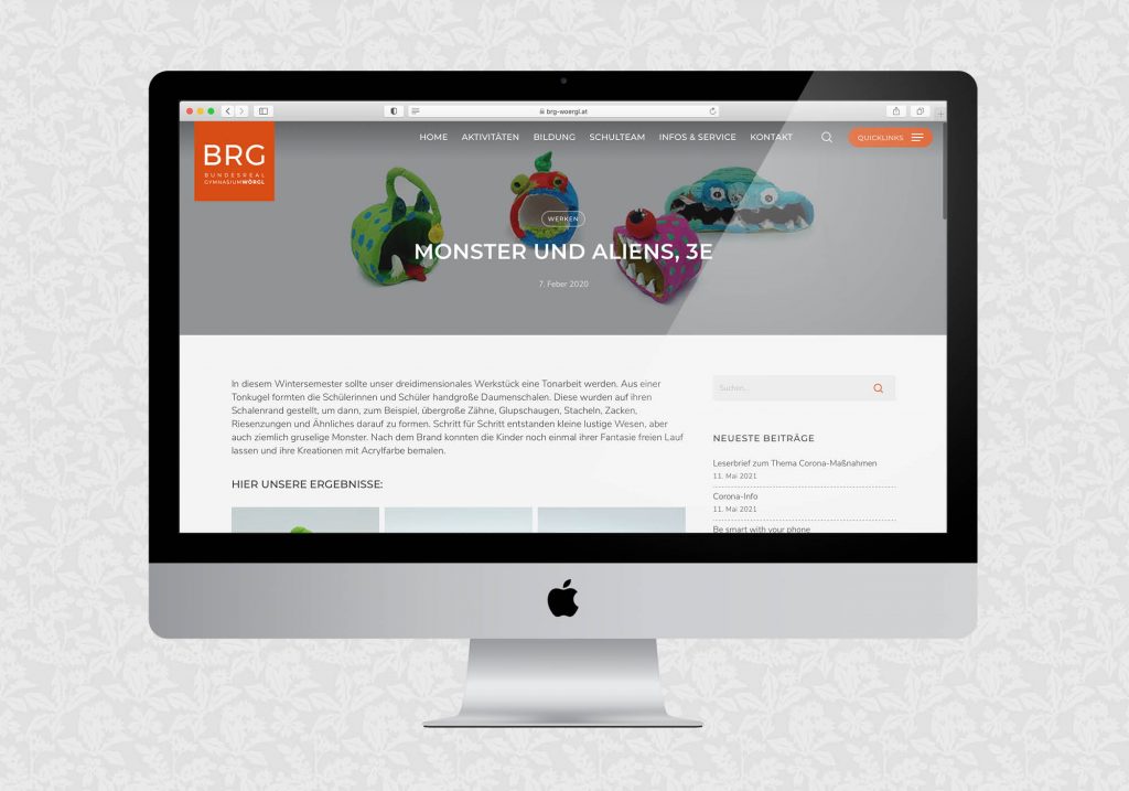 Website für das BRG Wörgl | © fein fein