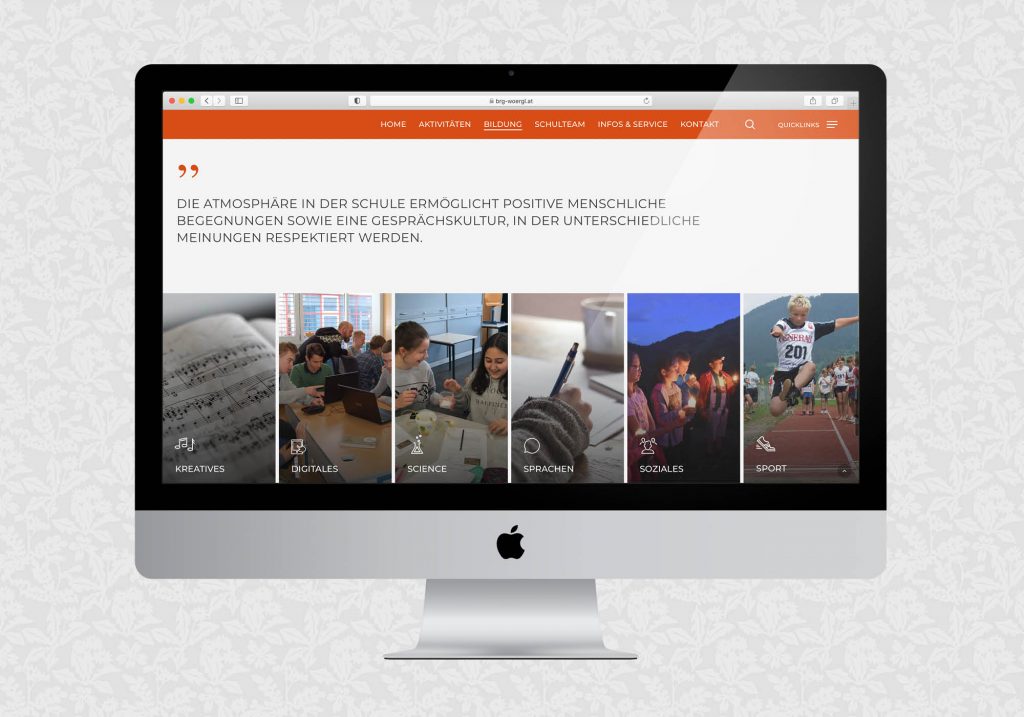 Website für das BRG Wörgl | © fein fein