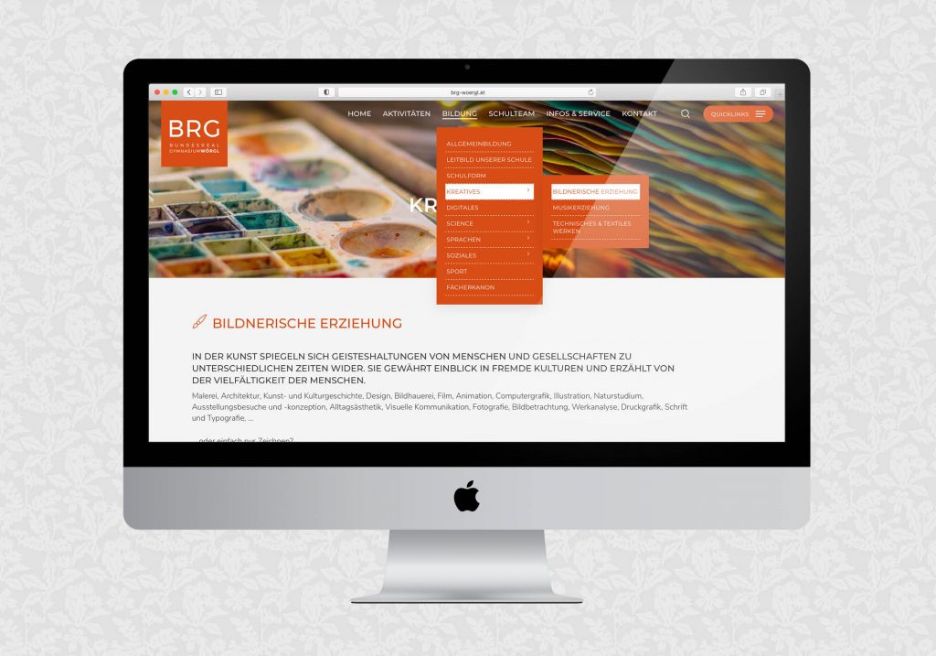 Website für das BRG Wörgl | © fein fein