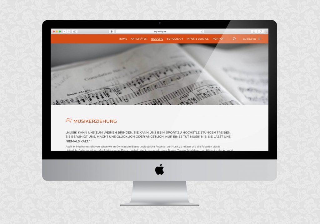 Website für das BRG Wörgl | © fein fein