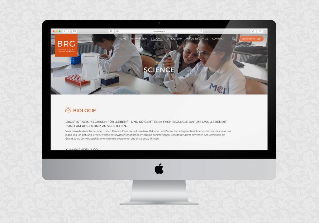 Website für das BRG Wörgl | © fein fein