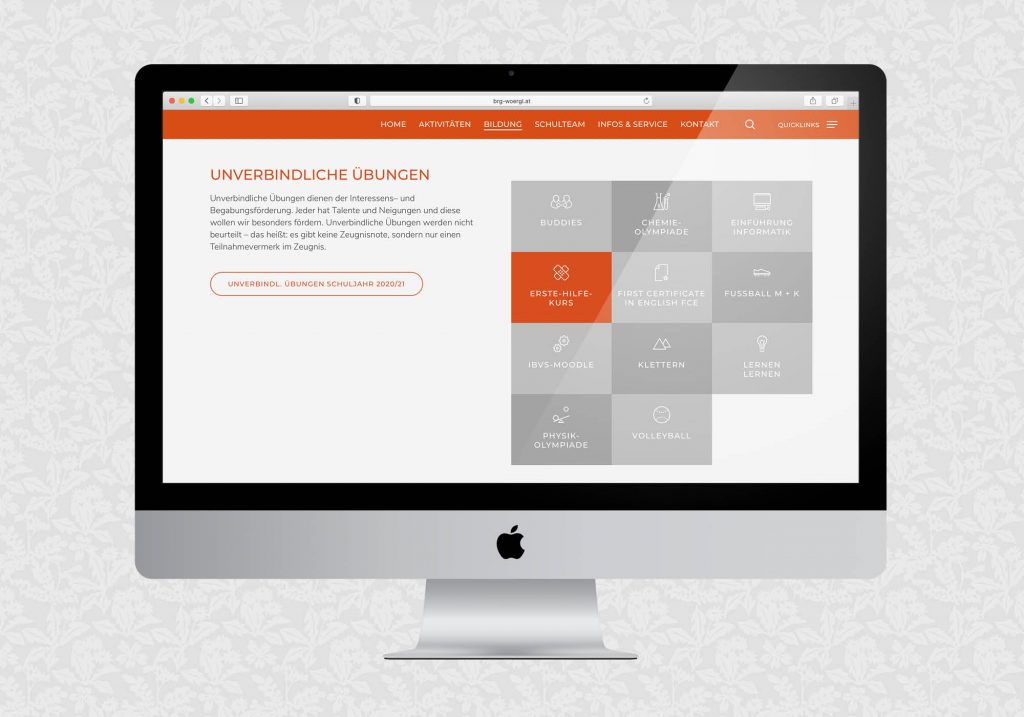 Website für das BRG Wörgl | © fein fein