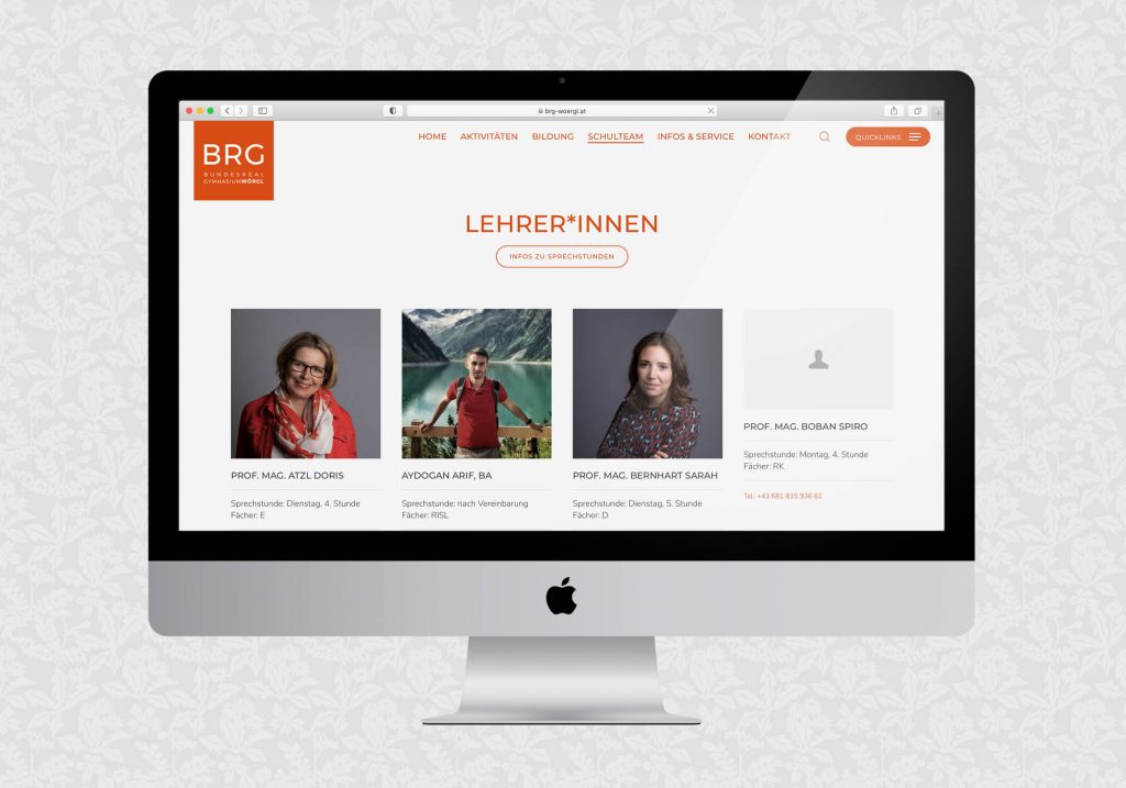 Website für das BRG Wörgl | © fein fein
