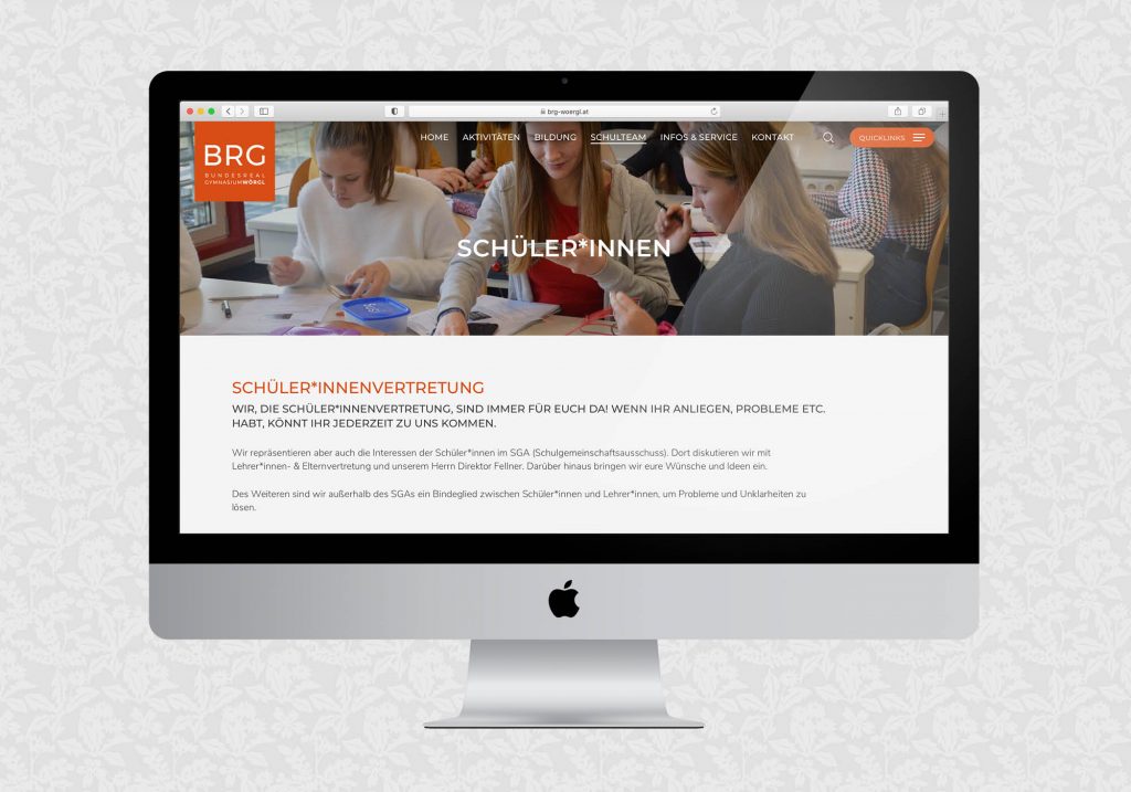 Website für das BRG Wörgl | © fein fein