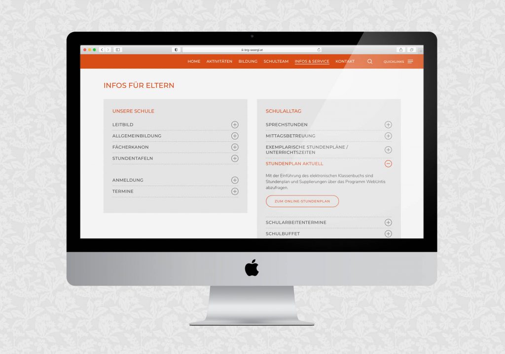 Website für das BRG Wörgl | © fein fein