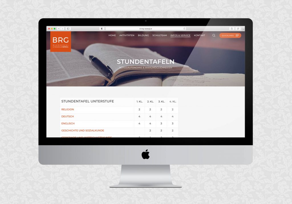 Website für das BRG Wörgl | © fein fein