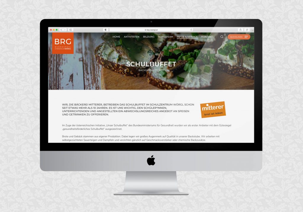 Website für das BRG Wörgl | © fein fein