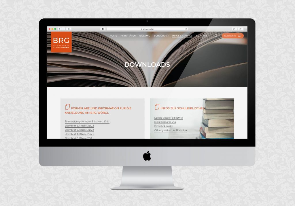 Website für das BRG Wörgl | © fein fein