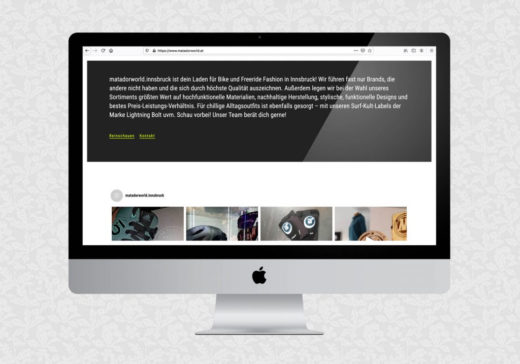 Website für matadorworld.innsbruck | © fein fein