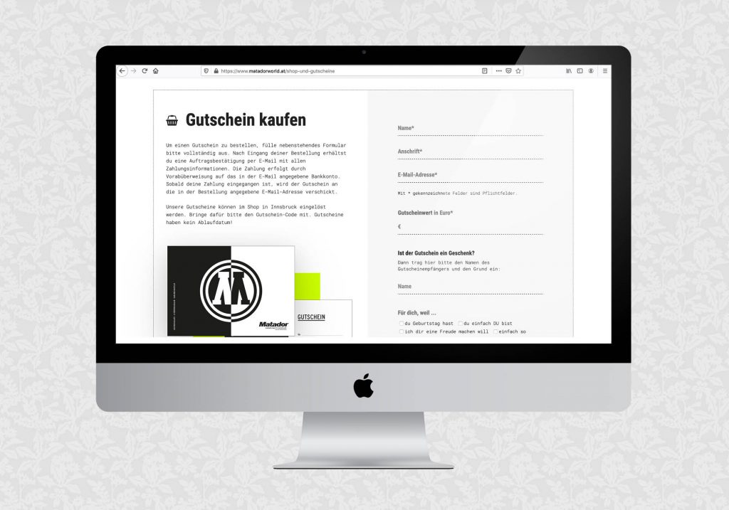 Website für matadorworld.innsbruck | © fein fein