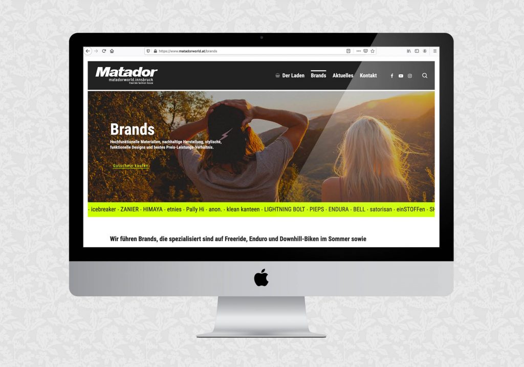 Website für matadorworld.innsbruck | © fein fein