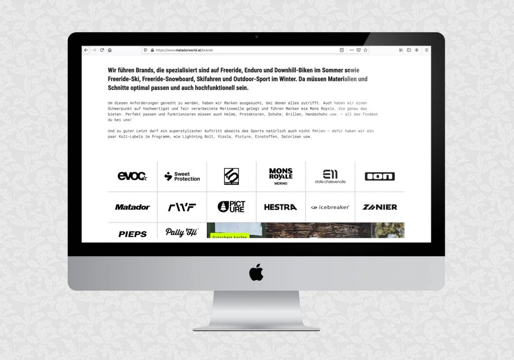 Website für matadorworld.innsbruck | © fein fein