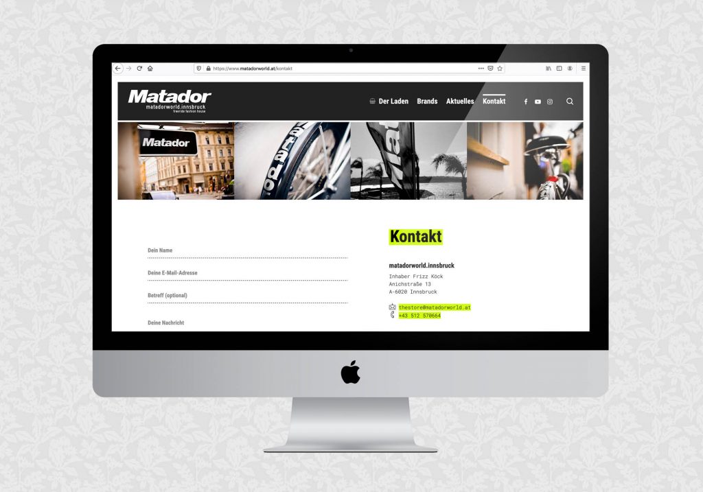 Website für matadorworld.innsbruck | © fein fein