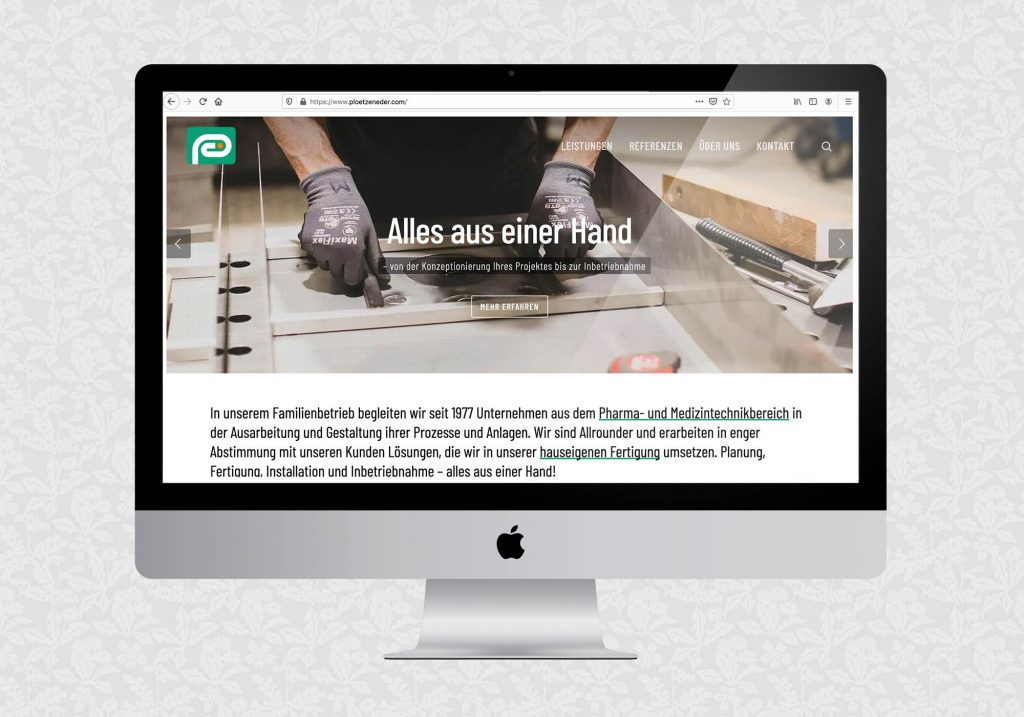 Website für die Plötzeneder GmbH | © fein fein