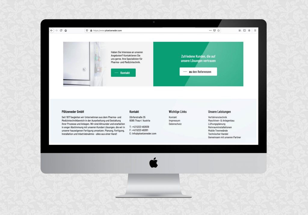 Website für die Plötzeneder GmbH | © fein fein